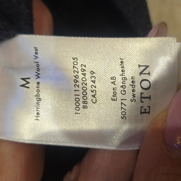 Eton Herringbone Zipper Cashmere/Wool Blend Luxury Vest - Picture 10 of 11